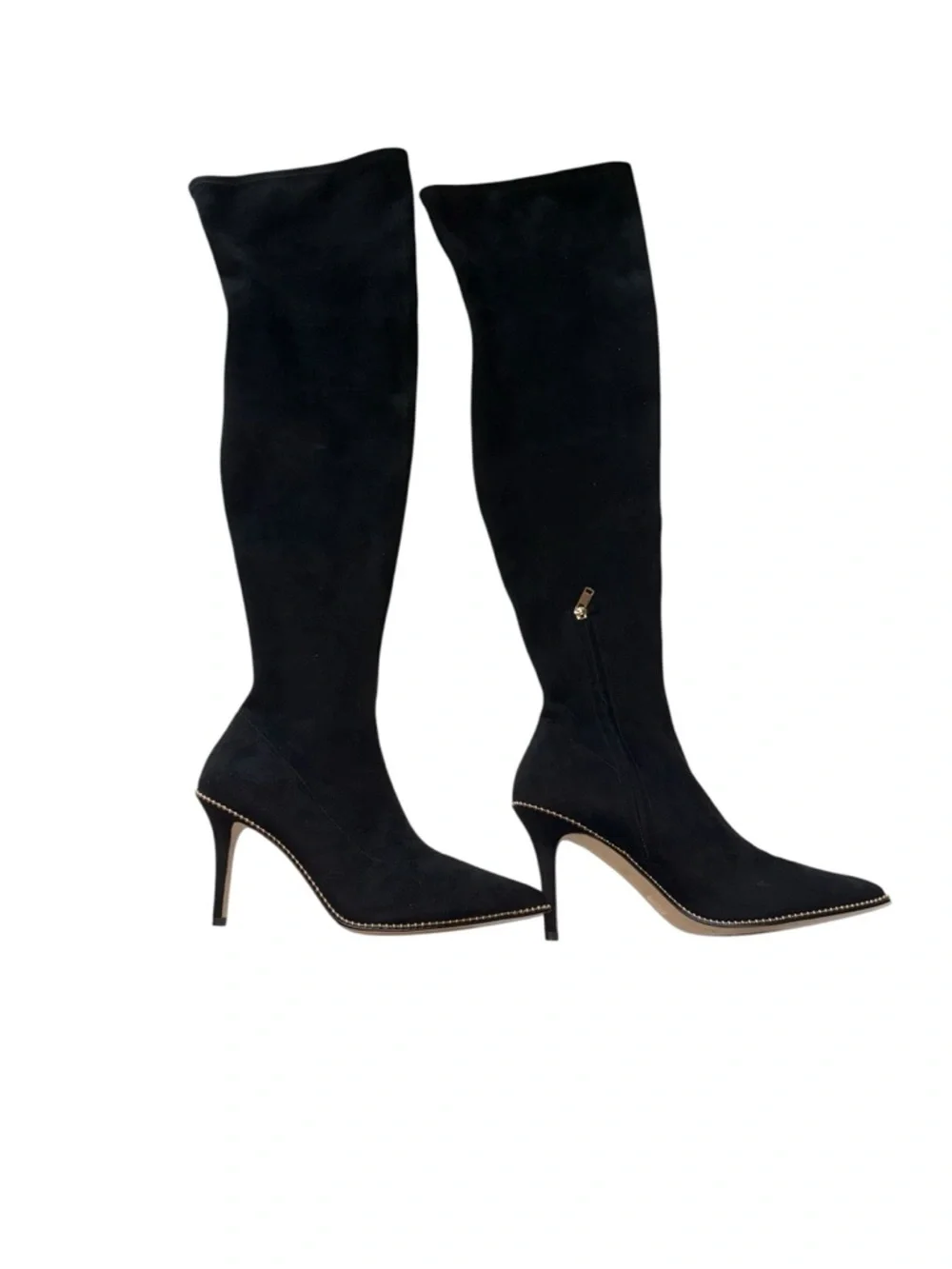 Coach Women’s Thigh High Wyonna Stretchy Boot with Gold Beadchain Size 10